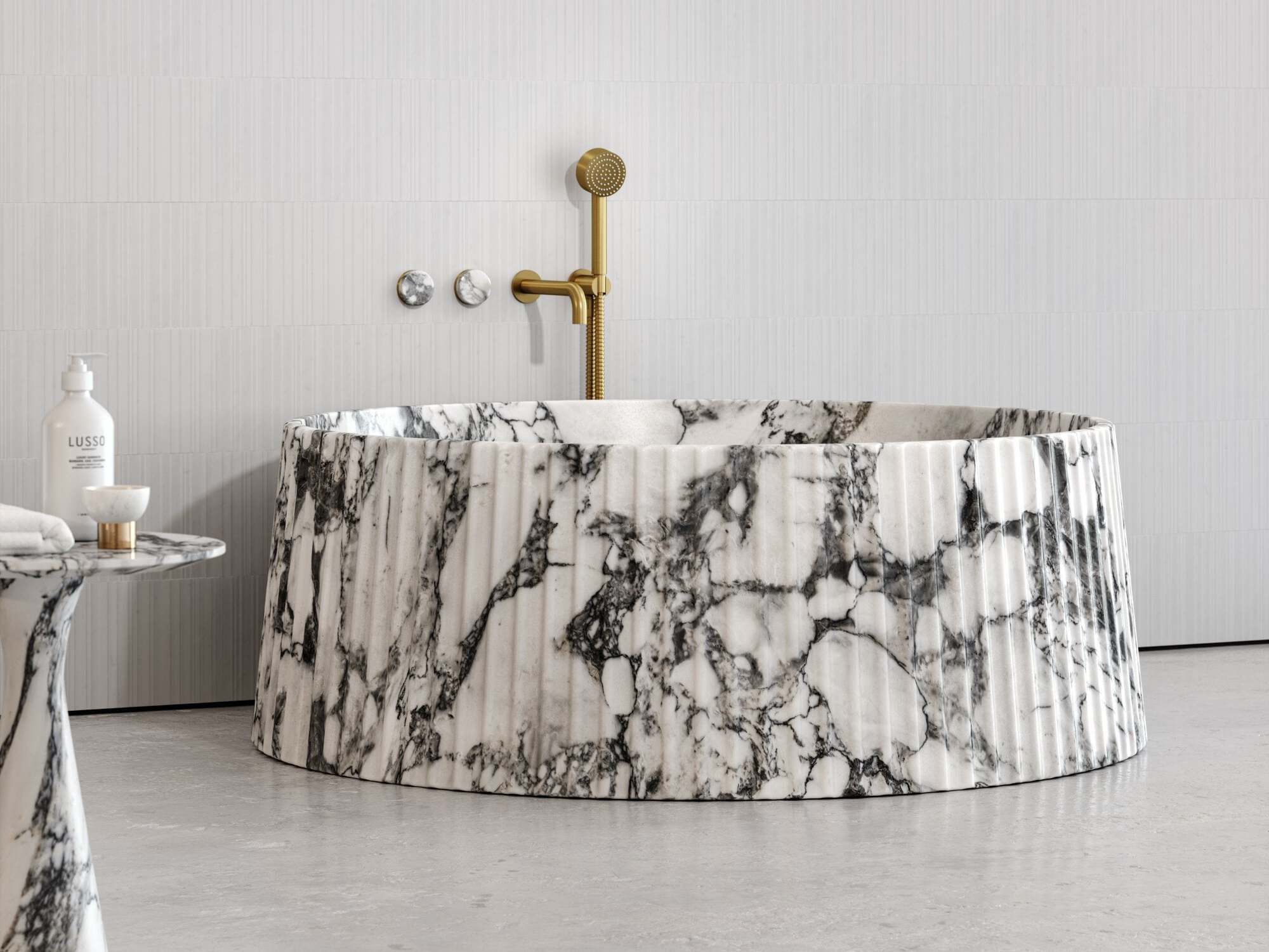 Круглая мраморная ванна Arabescato LUSSO Lamp ARCH-00041351