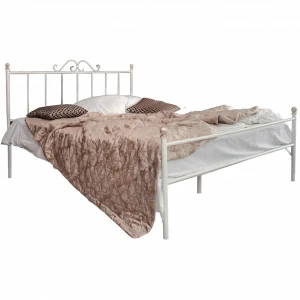 Кованая двуспальная кровать 180х200 с одной спинкой белая "Оливия" FRANCESCO ROSSI ОЛИВИЯ 134653 Белый