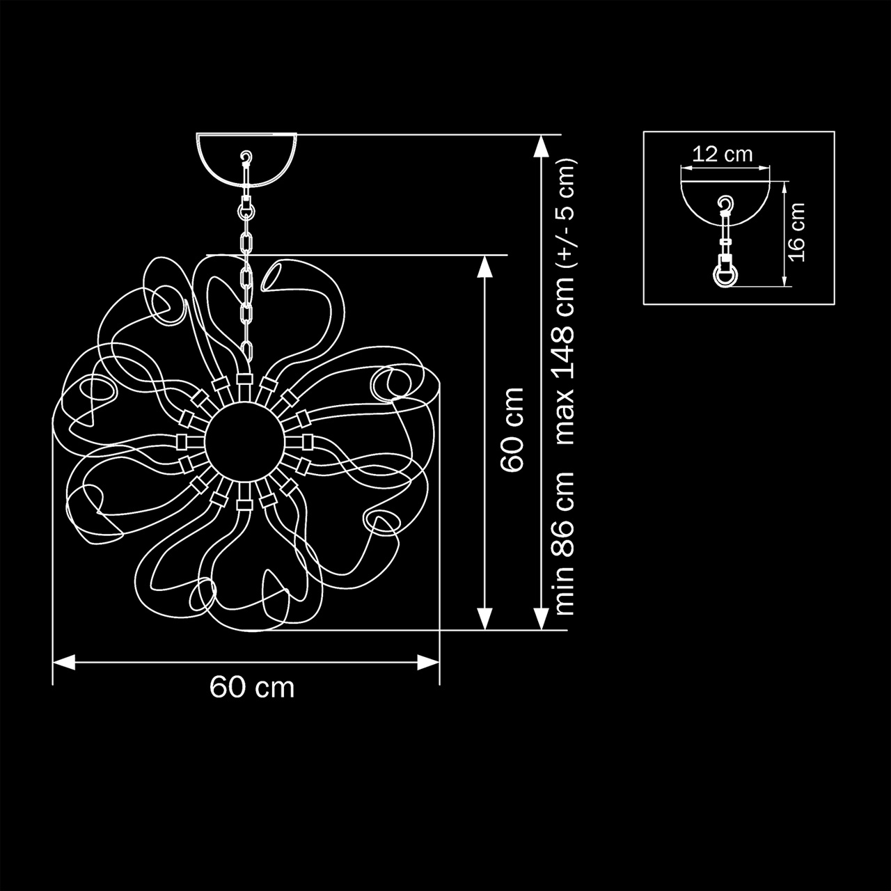 Подвесная люстра Lightstar Stella 892127 LIGHTSTAR ДИЗАЙНЕРСКИЕ, STELLA, ШАР 056317 Хром  - Вид №1
