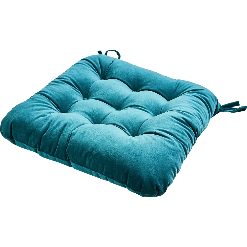 Подушка для стула Linen Way Emerald 1 бархатная темно-бирюзовая 89337722 STLM-1566092 - Вид №1