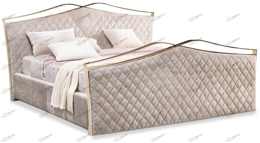 Cantori Двуспальная кровать с обивкой из бархата Valentino sun-id-1484500