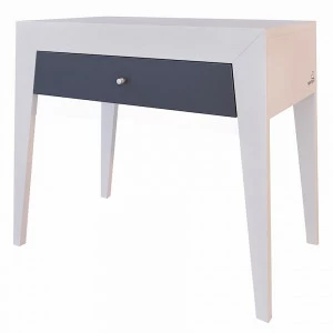 Тумбочка прикроватная светло-серая с черным ящиком 34,5х50 Still BRAGIN DESIGN  256430 Белый