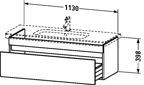 DS639505151 DuraStyle Тумбочка подвесная Сосна коричневая, декор Duravit - Вид №1