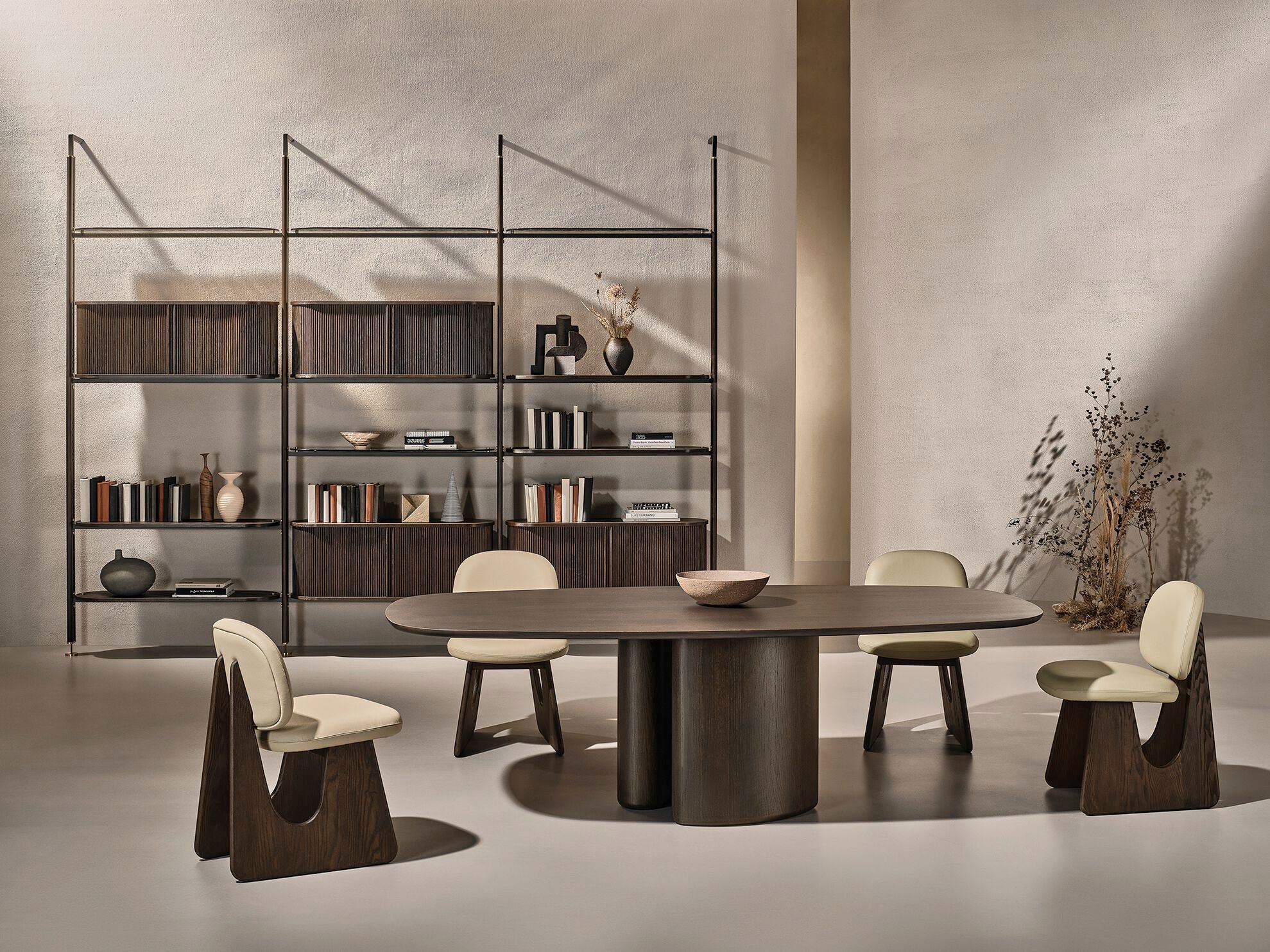 Стеклянный книжный шкаф с креплением пол-потолок Naturedesign Главная ARCH-00088266 - Вид №7