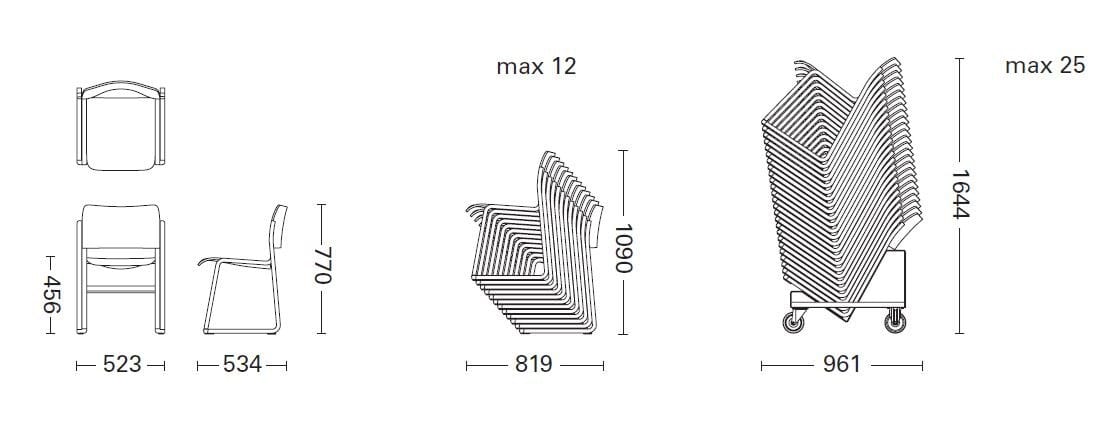 Штабелируемый деревянный стул Howe 40/4 ARCH-00022644 - Вид №7