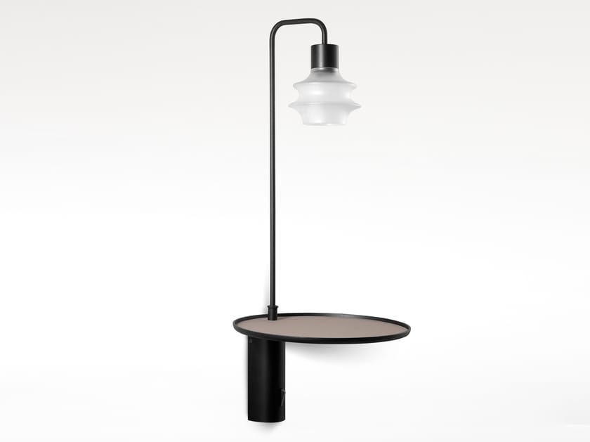 Металлическая круглая подвесная прикроватная тумбочка с освещением Bover Drip / Drop ARCH-00020524