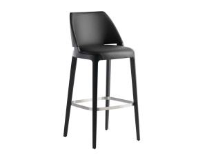 Высокий кожаный мягкий стул со спинкой