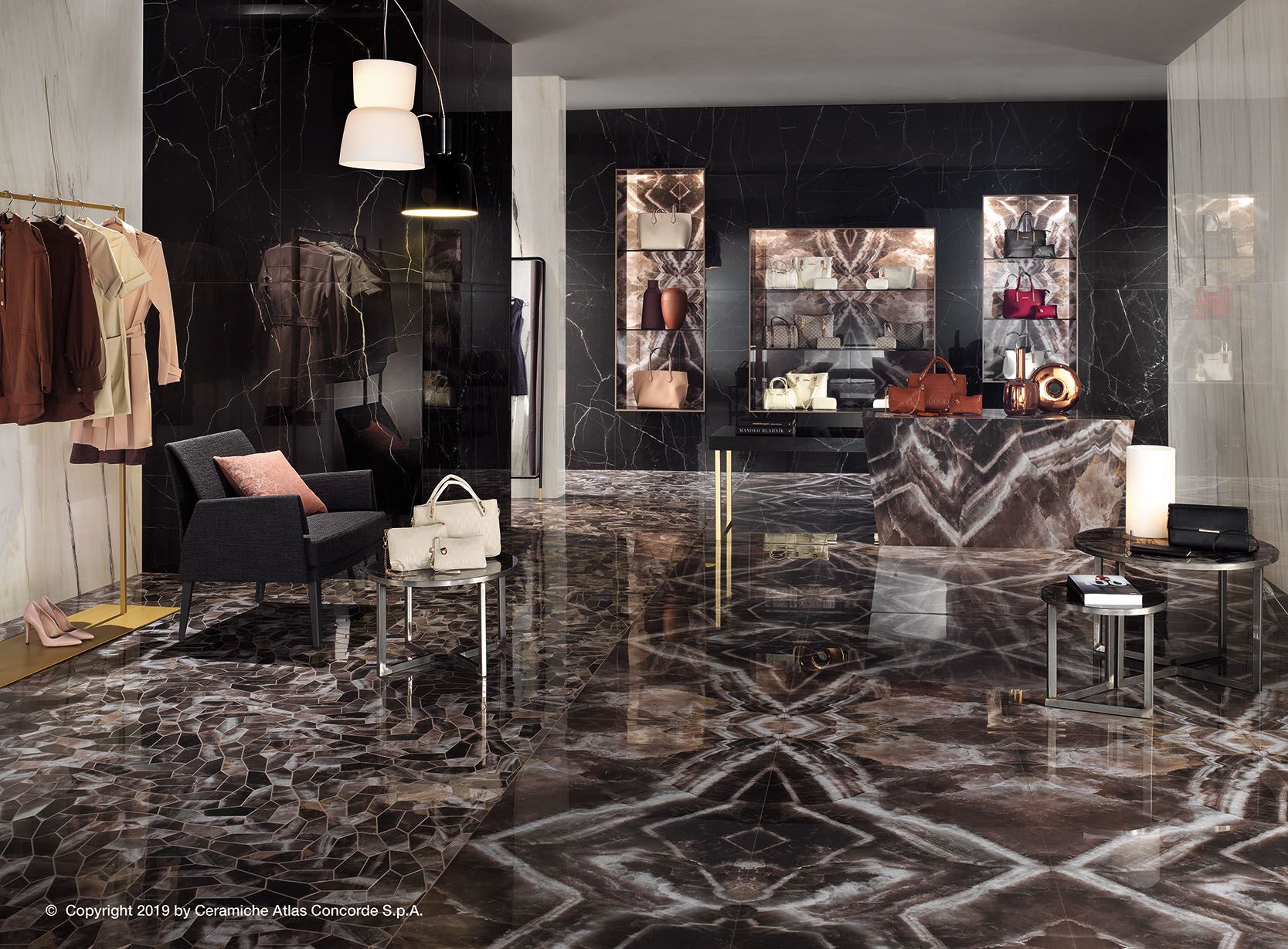 Пол из керамогранита с мраморным эффектом Atlas Concorde Marvel Dream ARCH-00135482 - Вид №7