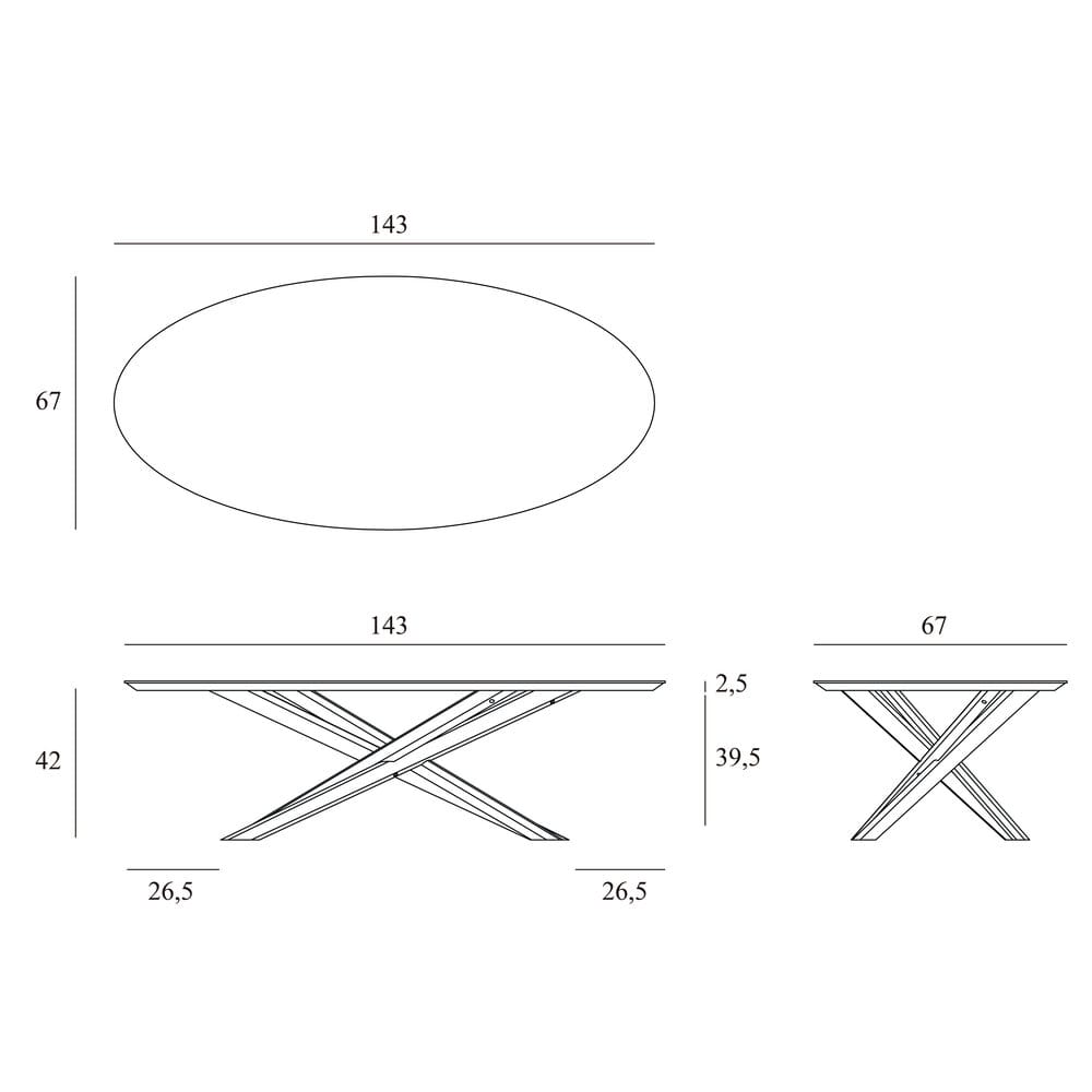 Овальный журнальный столик из дуба Ethnicraft Mikado ARCH-00079664 - Вид №2