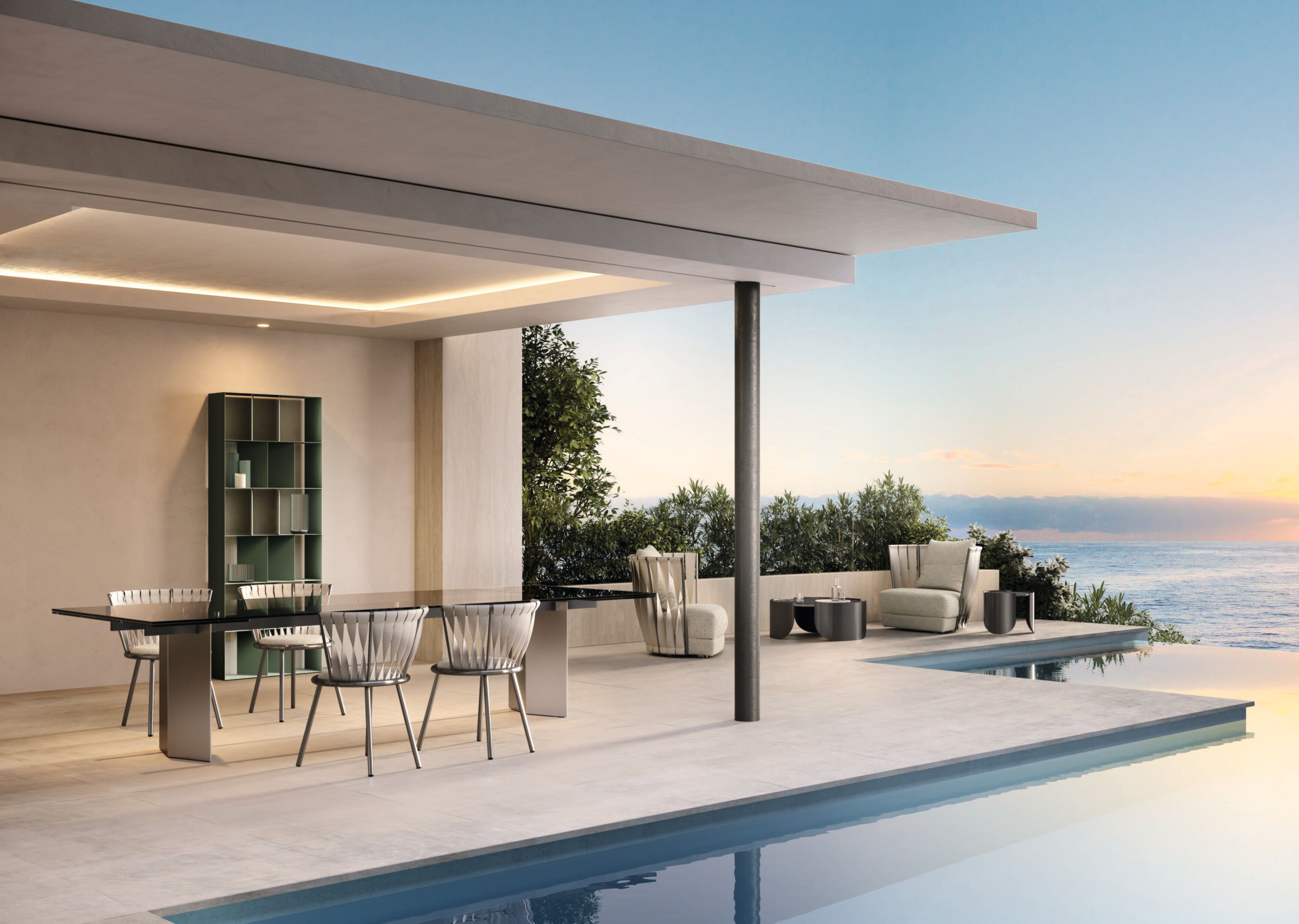 Круглый стол для сада из металла и мрамора Cantori Atenae ARCH-00116489 - Вид №1