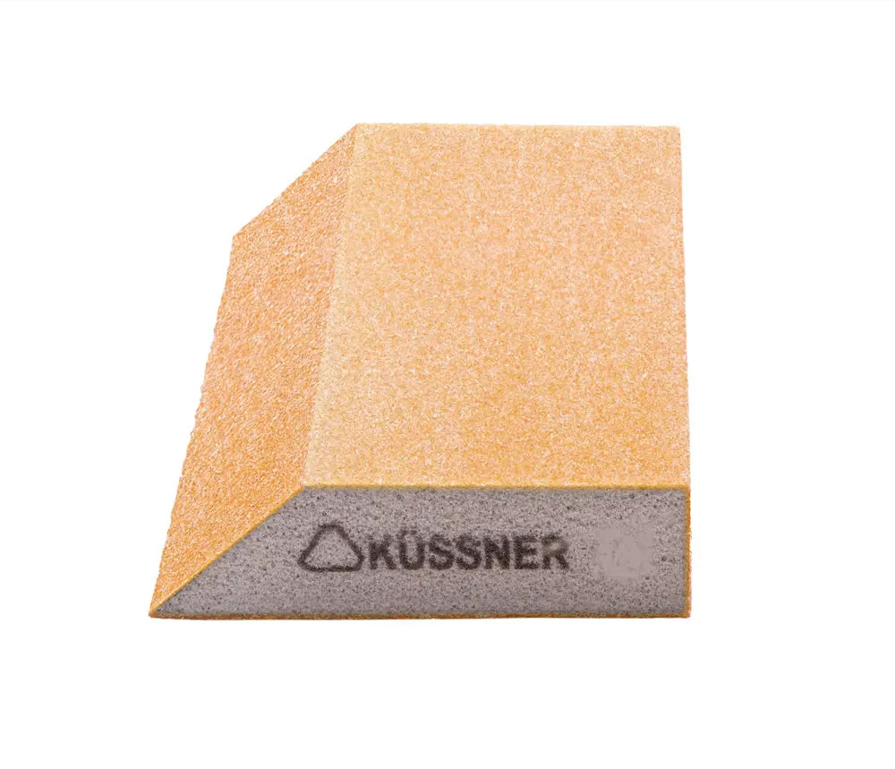 91201024 Губка шлифовальная абразивная четырехсторонняя Kussner трапеция Soft P120 125x90x25 мм STLM-0516024