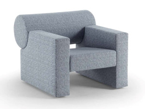 Акустическое тканевое кресло с подлокотниками