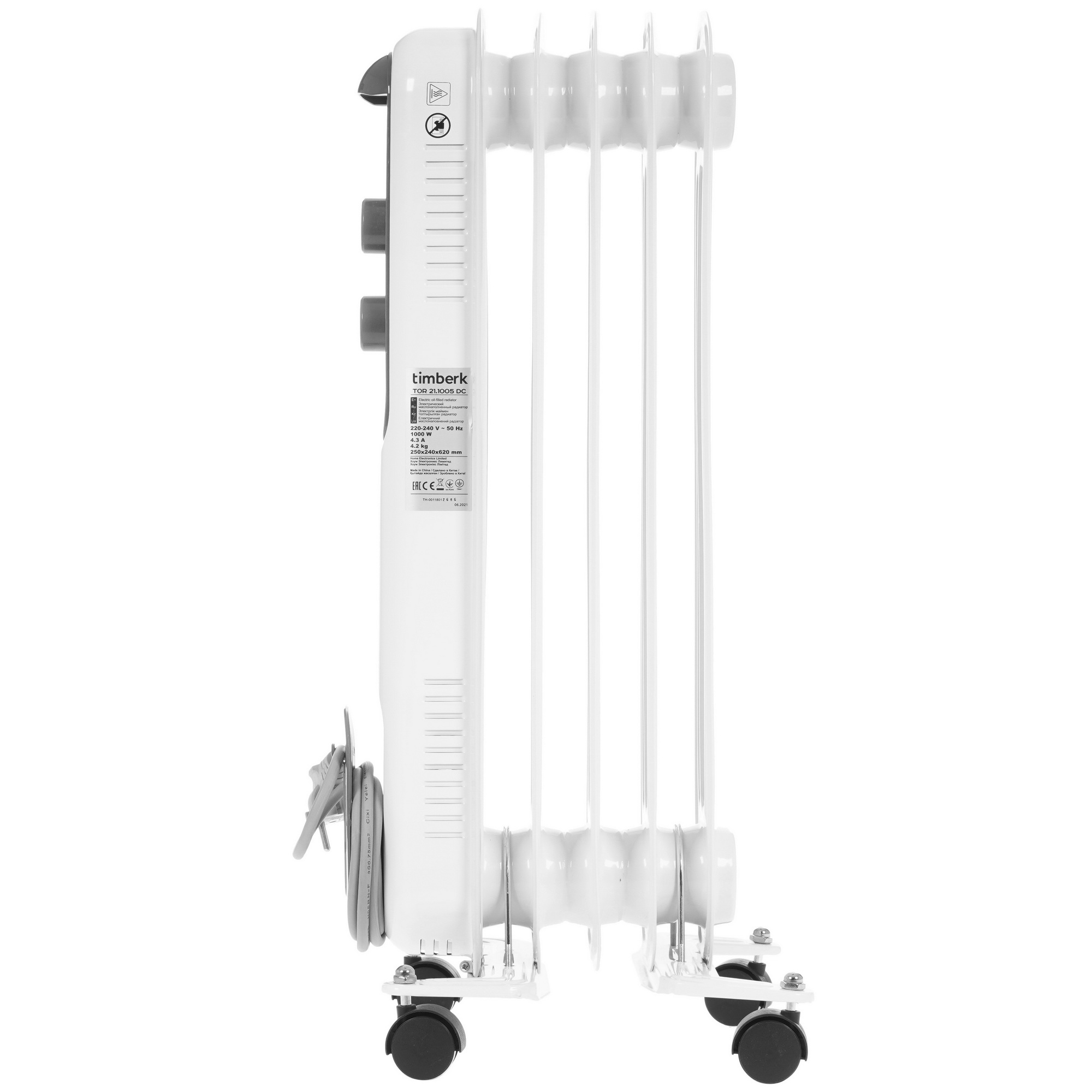 5336452 Масляный обогреватель Timberk TOR 21.1005 DC белый STDN-0018306 - Вид №2