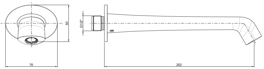 Rubinetterie Frattini Излив для умывальника настенный Delizia sun-id-1454214 - Вид №1
