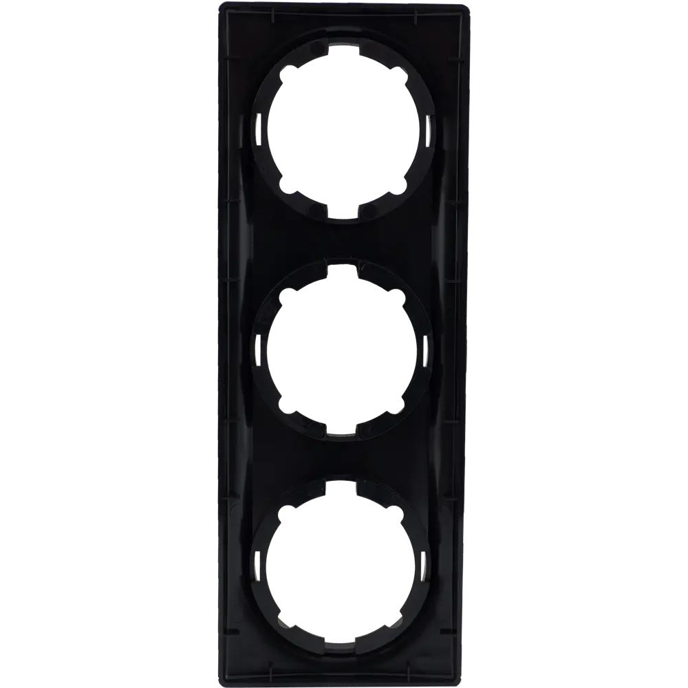 Рамка для розеток и выключателей Onekey Florence 3 поста, цвет чёрный ONEKEYELECTRO STLM-2068718 - Вид №2