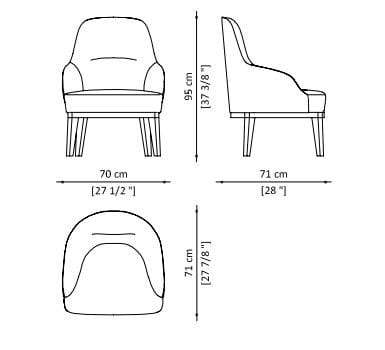 Мягкое кресло из нубука с подголовником и подлокотниками Paolo Castelli Inspiration ARCH-00089285 - Вид №4