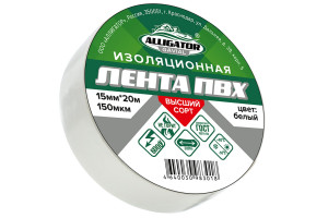 16416028 Изолента 15 мм x 20 м, белая 00001214 GAVIAL