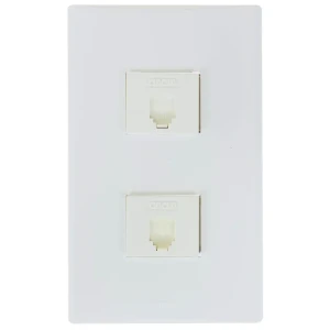 Телефонная розетка двойная встраиваемая Legrand Anam Zunis RJ11, цвет белый