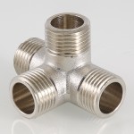 VTr.661.N.0004 Фитинг резьбовой – крестовина двухплоскостная Valtec ½  - Вид №1