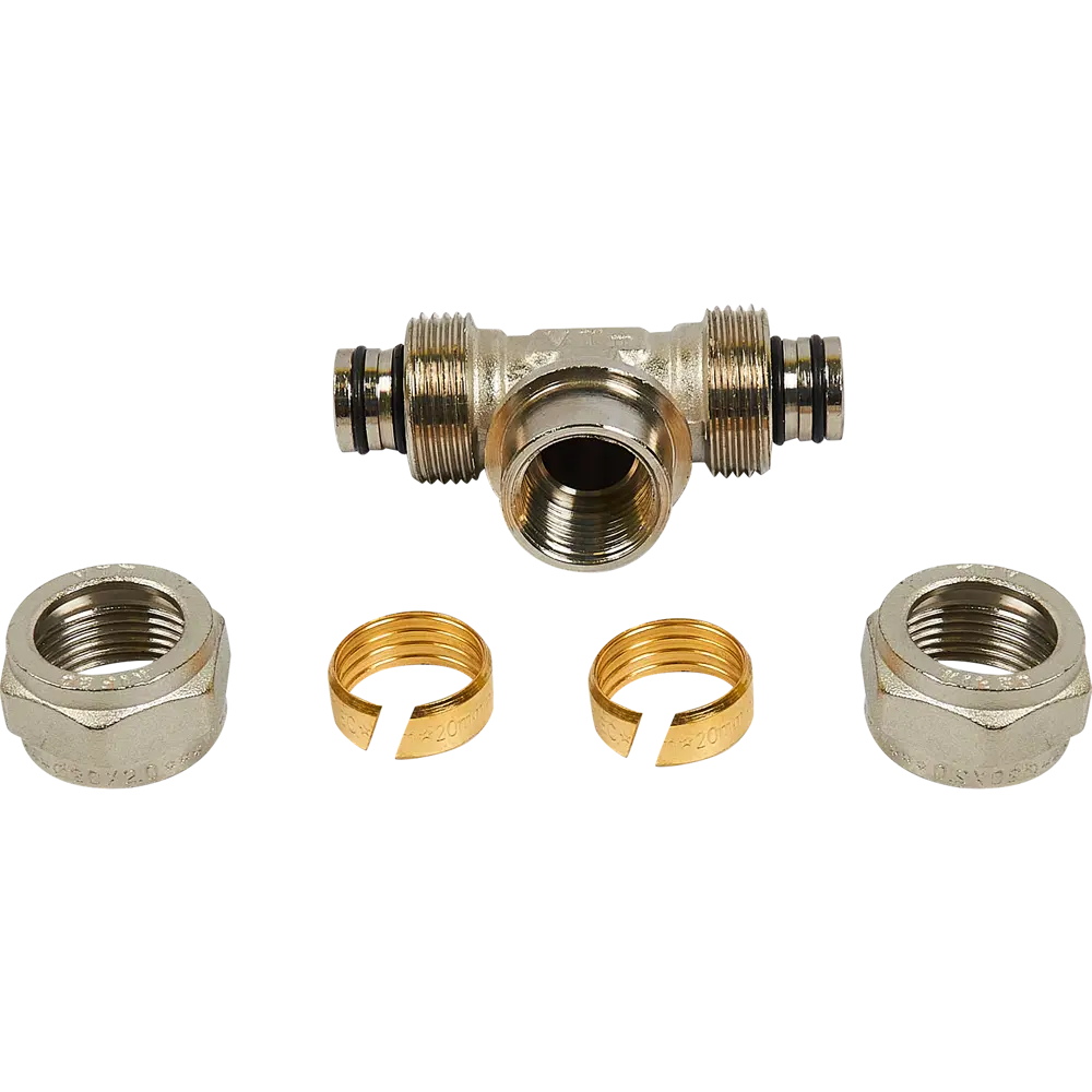 Тройник обжимной Valtec 20×1/2" для перпендикулярных ответвлений трубопровода 11978071 STLM-0001654 - Вид №2