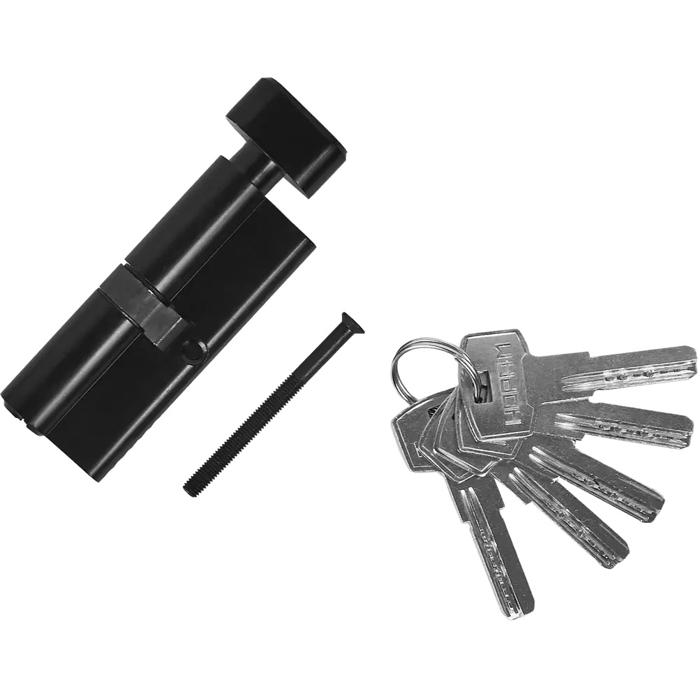 НОРА-М Цилиндр дверной с вертушкой 40х40 мм, черный 86135107 STLM-0900598 - Вид №1