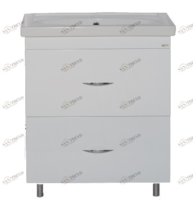 Тумба Калипсо-70 с 2 ящ. белая с раков. меб. Калипсо-70 см MISTY 231212