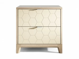 Прикроватная тумбочка дизайнерская с рисунком "Соты" бежевая Case THE IDEA  210322 Бежевый