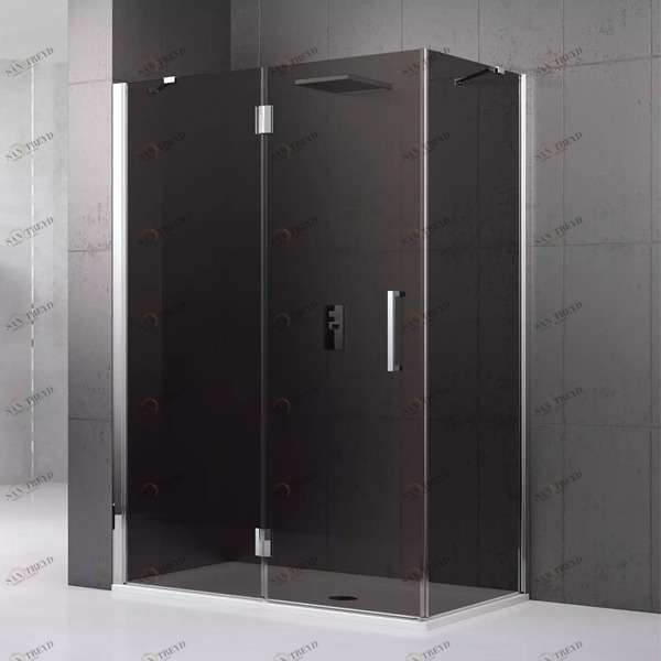 Душевой уголок 140x90 LOUVRE 2P+F Novellini LOUVRE с дымчатым серым стеклом LOUVR2PF140S54KLOUVRF9054KLOUVR2PF140D54KLOUVRF9054K