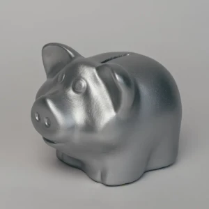 Копилка Свинка Малышка серебряная гипс 85488917 STLM-2009118