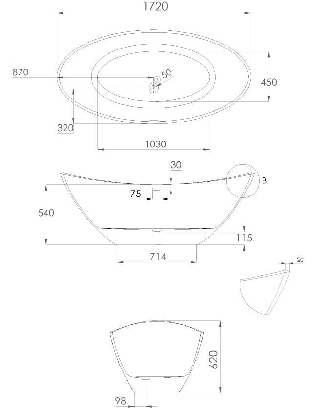 Овальная ванна в центре комнаты JEE-O Slimline ARCH-00095908 - Вид №1