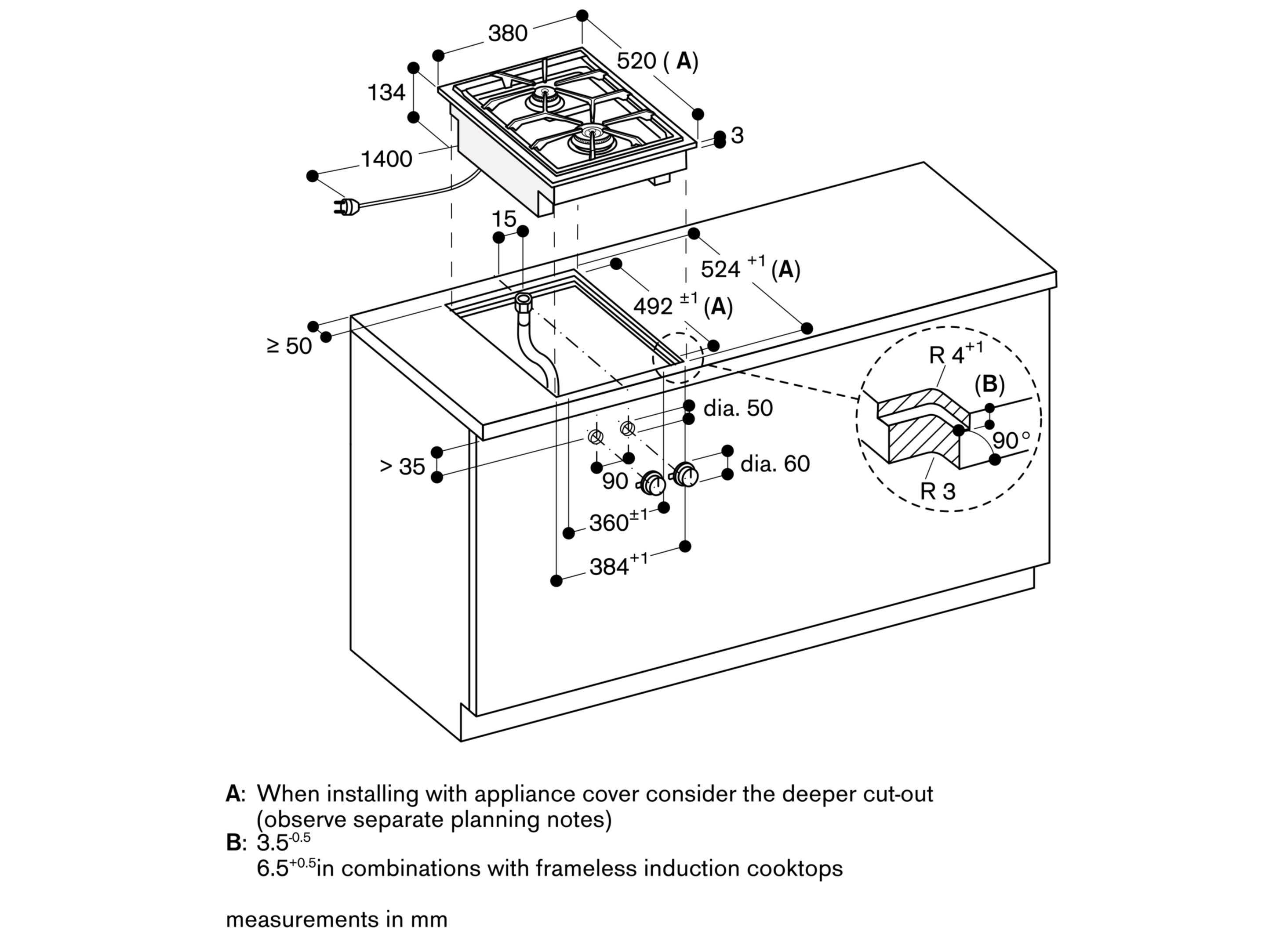 Стальная встраиваемая газовая плита GAGGENAU Vario 400 ARCH-00022446 - Вид №9