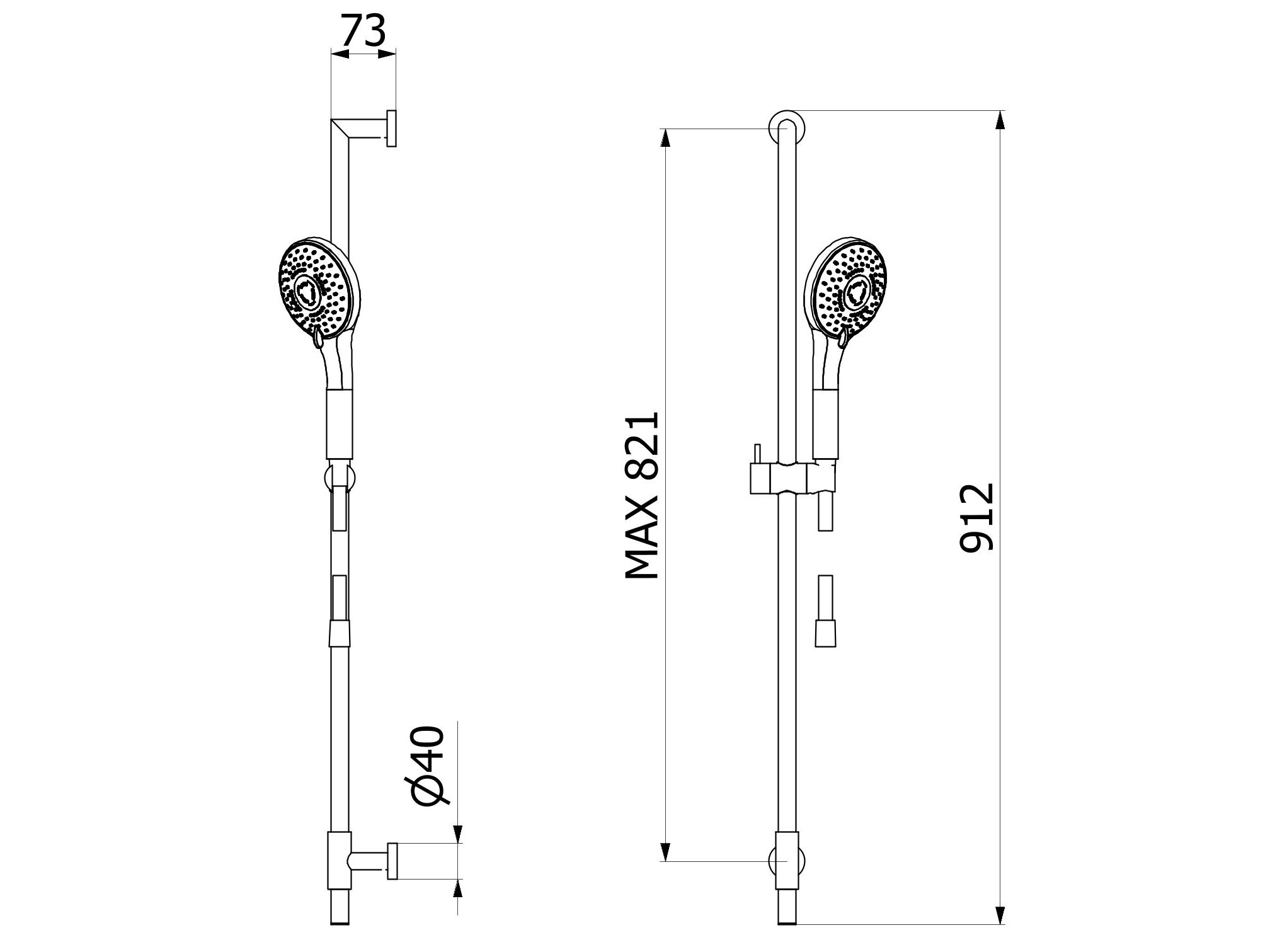 Подъемный стержень с ручным душем IB Shower &amp ARCH-00062798 - Вид №2