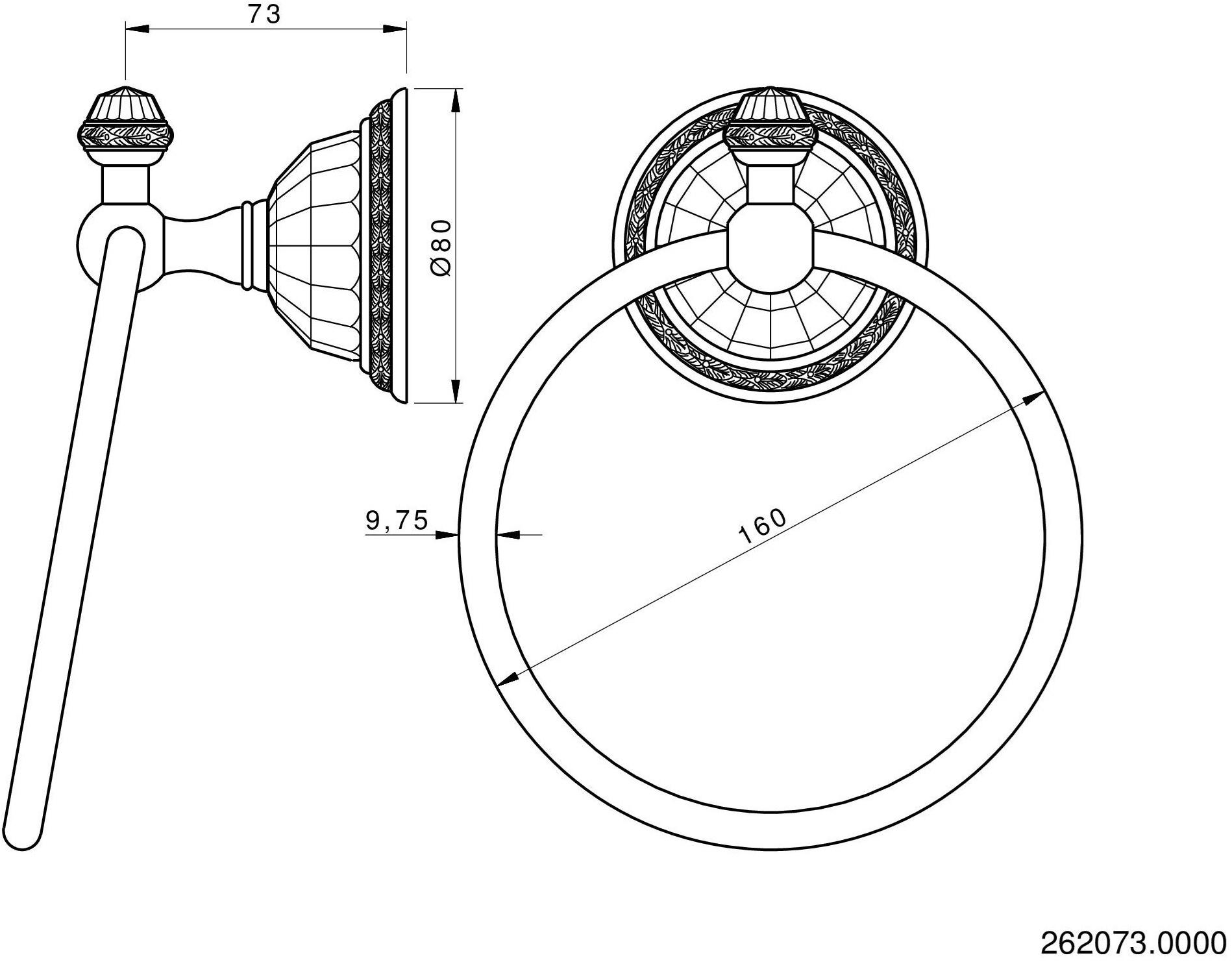 Bronces Mestre Держатель кольца для полотенца Boutique 262073.0000.50 - Вид №1