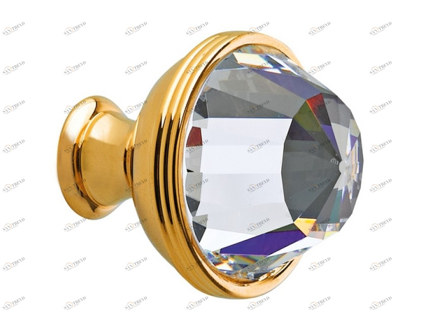 0Z5738.000.71 Ручка для шкафа диаметром 34 мм с кристаллами сваровски Античное серебро Mestre 