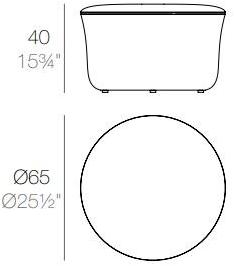 VONDOM Круглый садовый пуф из ткани Suave sun-id-1374848 - Вид №7