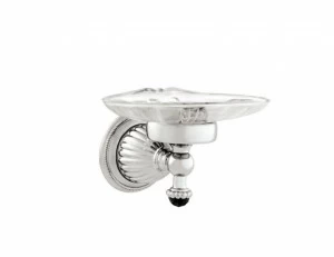 033278.N00.62 Подставка для мыльницы с черным кристаллом сваровски Сатин никель