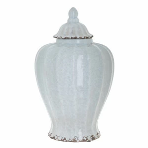 Ваза белая с крышкой керамическая Adrianne TO4ROOMS - 213565 Белый