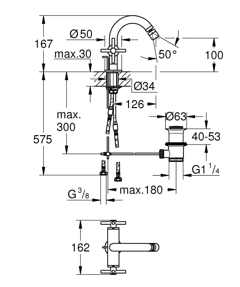 Смеситель для биде с раздельными розетками Grohe Атриум ARCH-00096417 - Вид №5