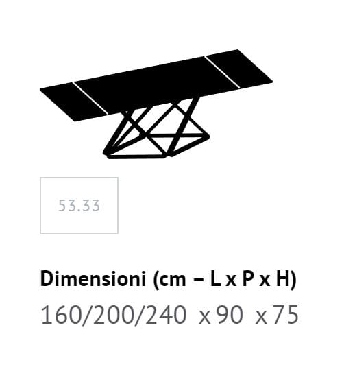 Обеденный стол из стали и дерева Bontempi Casa DELTA ARCH-00002489 - Вид №10