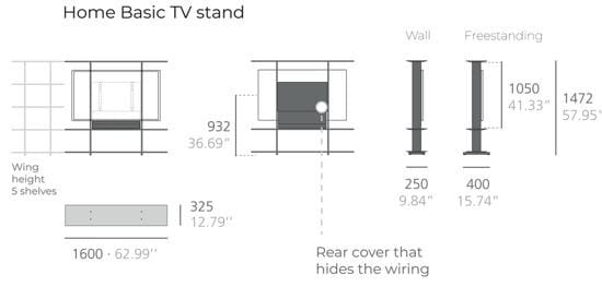 Книжный шкаф с подставкой для телевизора Systemtronic ARCH-00041338 - Вид №1