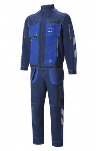 68811 Костюм "Прогресс" темно-синий с васильком  Летняя спецодежда  размер 56-58/182-188