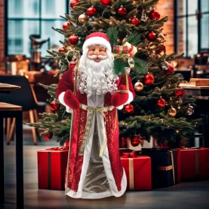 89381618 Декоративная фигура Дед Мороз 120x50 см красный STLM-1445353