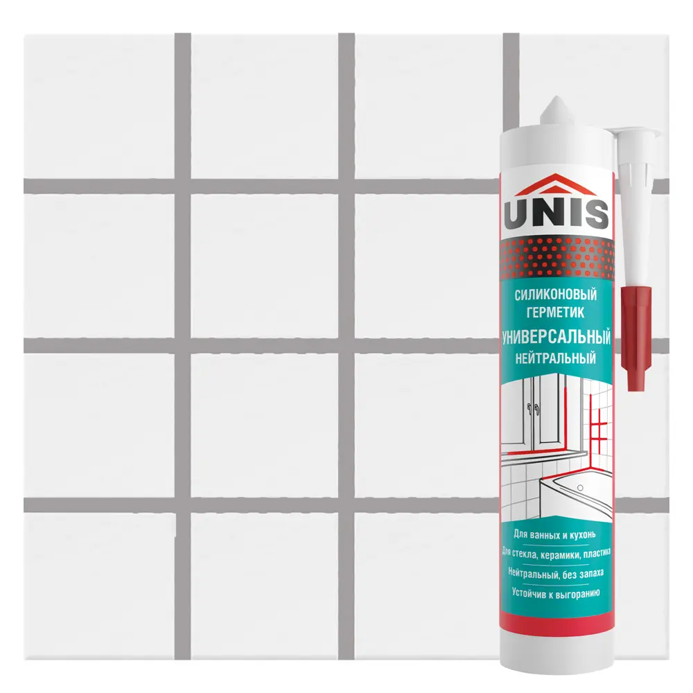 Герметик силиконовый Unis UN-80 асфальт 300 мл 89450578 STLM-2075515 Santreyd 