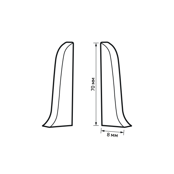 83411617 Заглушка левая и правая Дуб Канадский 70 мм 2 шт. STLM-0041175 ARTENS  - Вид №4