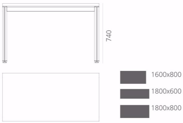 Systemtronic Прямоугольный стол из алюминия sun-id-1429968 - Вид №3