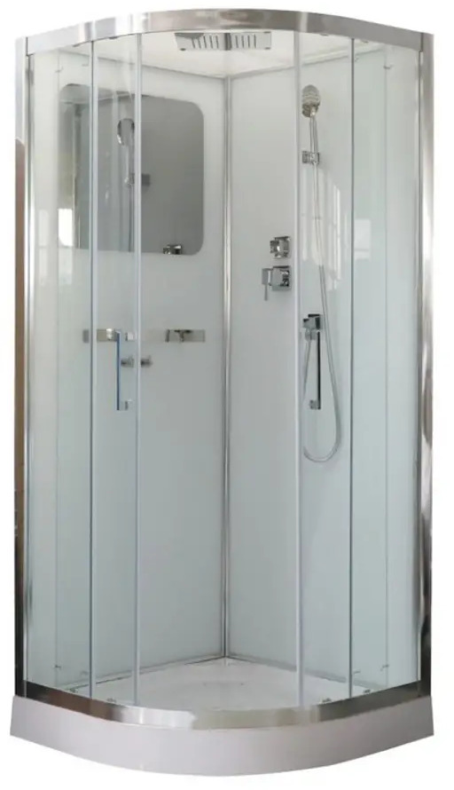 90620046 Душевая кабина Ceruttispa Viva 101 100x100см низкий поддон профиль хром стекло прозрачное STLM-0967053