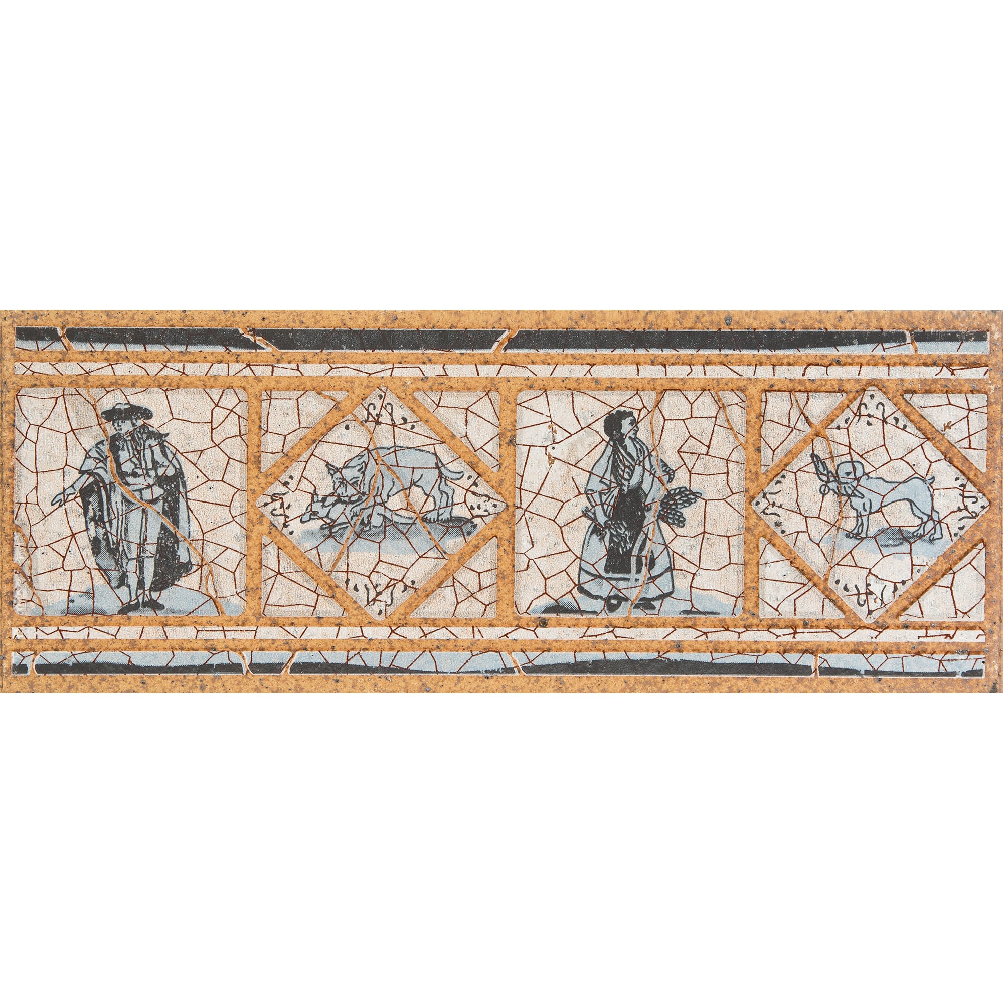 12838011 Вставка-подступенник Cadaques Azul 12х33 см клинкер с рисунком Gresan Natural Santreyd 