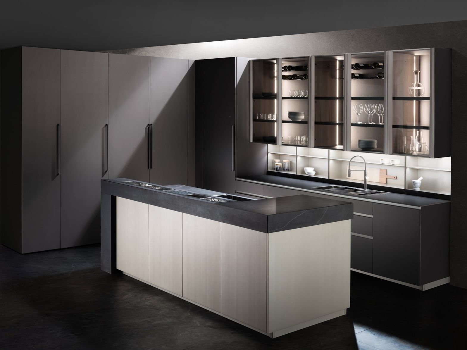 Встроенная кухня Dekton® с островом Floritelli Cucine ARCH-00067210