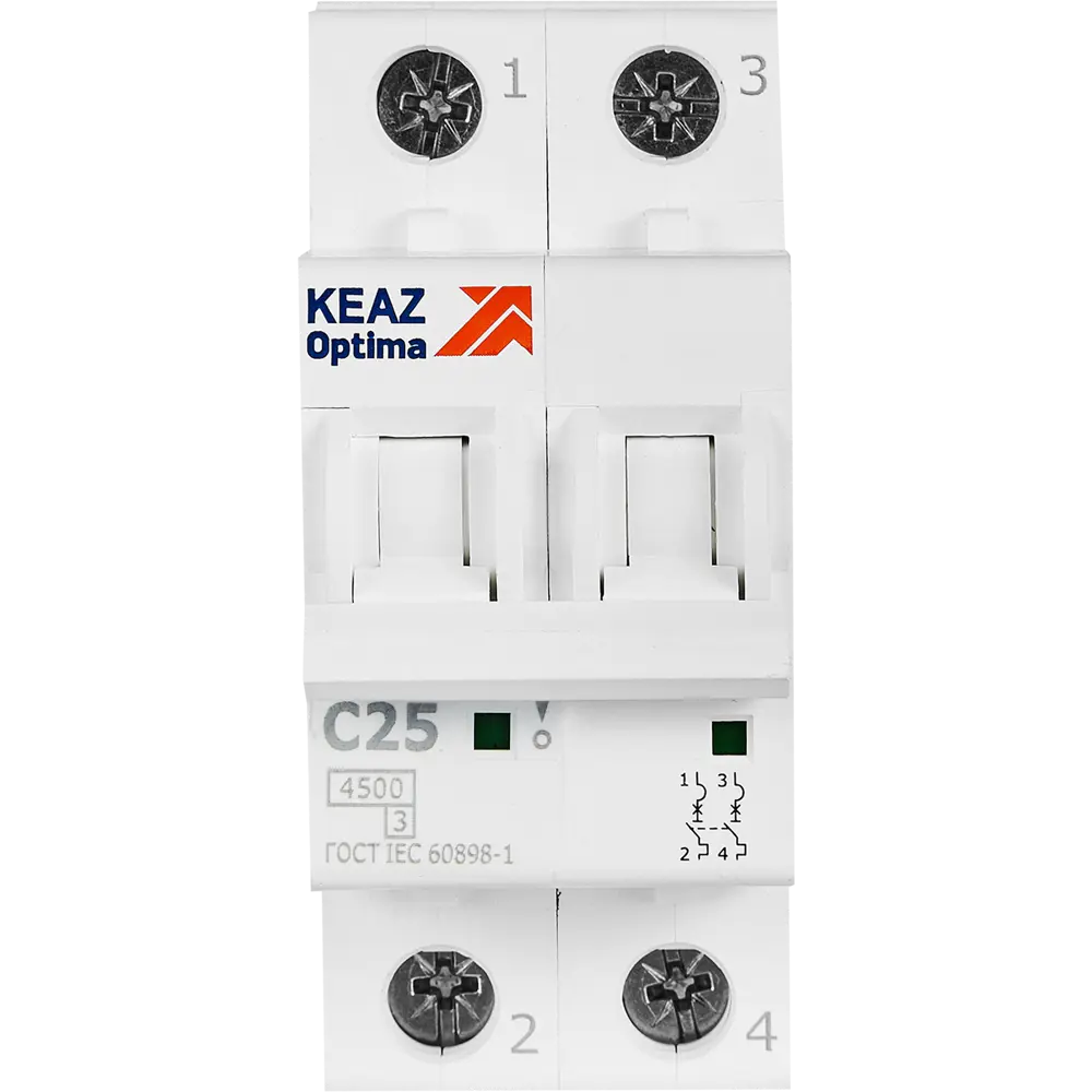 Автоматический выключатель КЭАЗ Opti Din BM63 2P 25А для надежной защиты электросети 89206657 STLM-1113674 - Вид №1