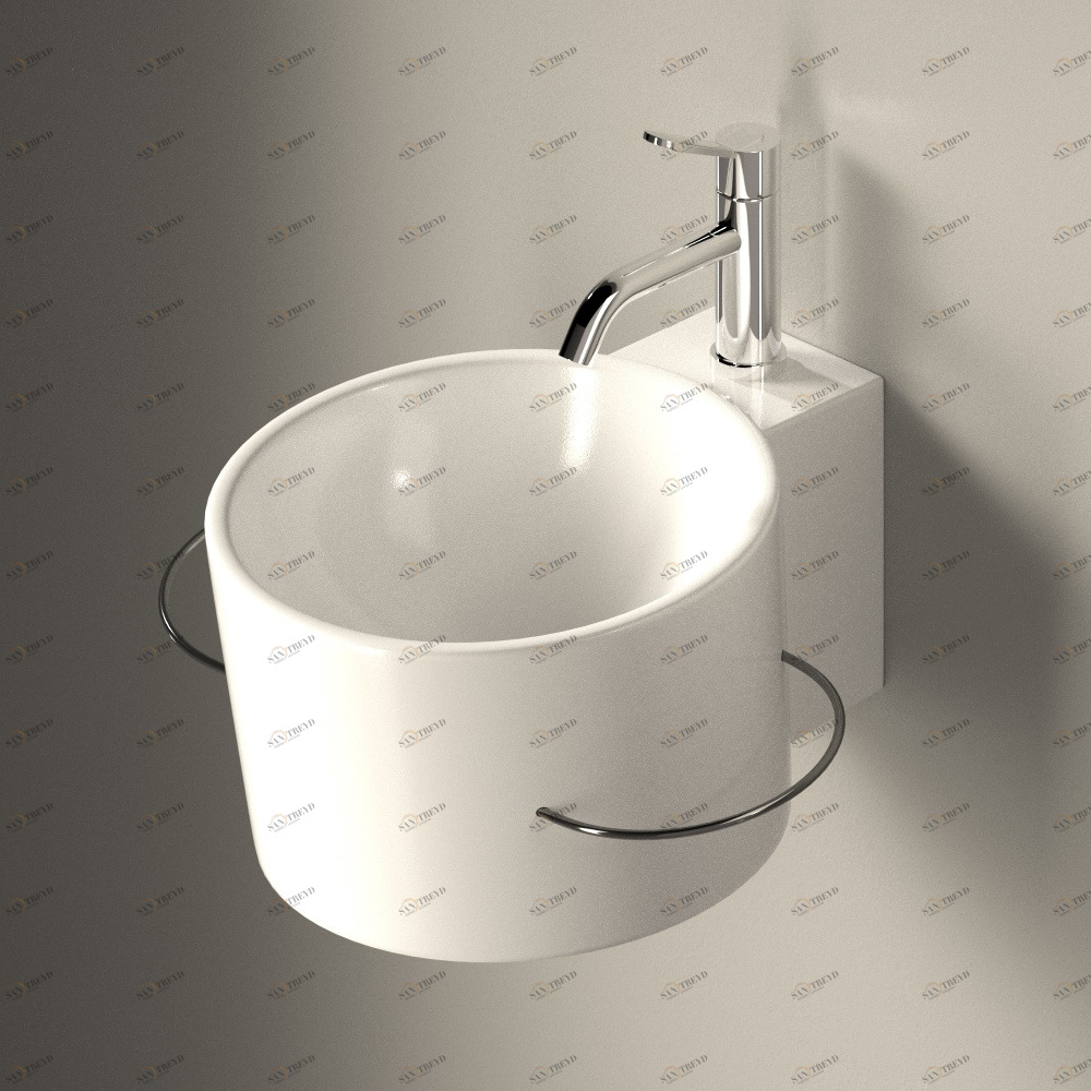 ACER0740NBM Подвесная раковина настенная круглая Agape  черная 